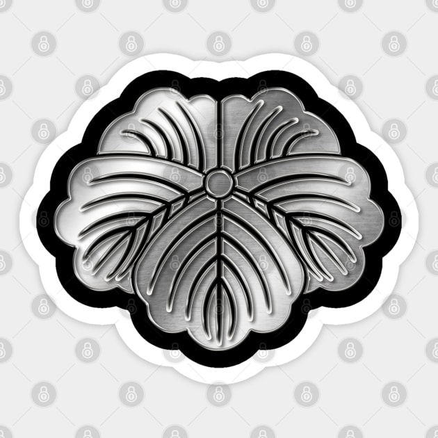 Matsunaga Clan Kamon Silver Chrome Sticker by Takeda_Art